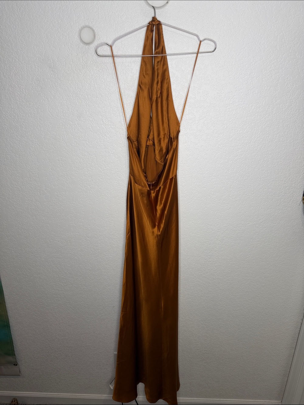New Reformation Daniela Silk Maxi Dress Copper Size 12 - Picture 6 of 16